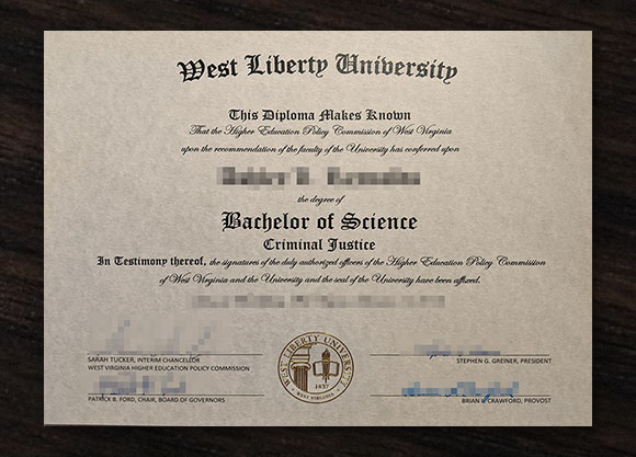 West Liberty University diploma