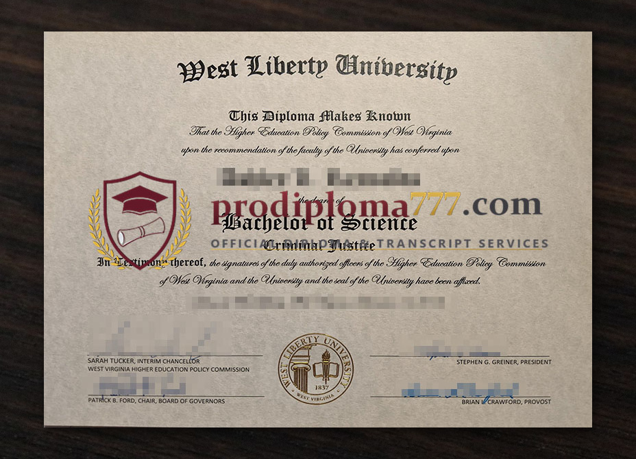 West Liberty University diploma